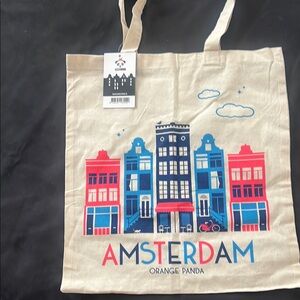 Orange Panda Amsterdam Tote Bag